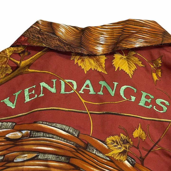 Excellent HERMES Long sleeve shirt Vendanges (grape harvest) Multi silk Women 42