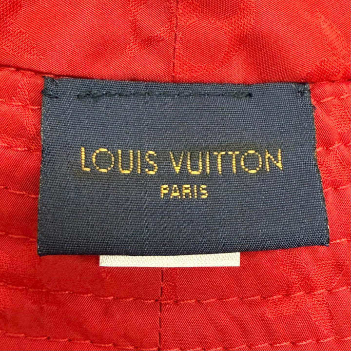 Great LOUIS VUITTON Bob Carry-On Crème Rouge Monogram Bucket hat Red M76537