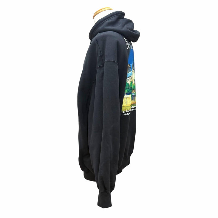 Great BALENCIAGA hoodie SACRE COEUR black cotton mens XS 641529