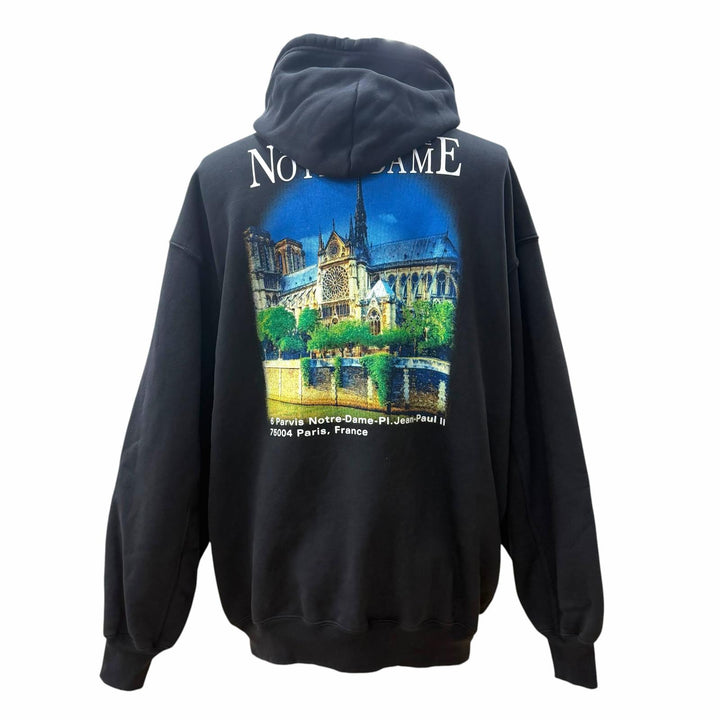 Great BALENCIAGA hoodie SACRE COEUR black cotton mens XS 641529