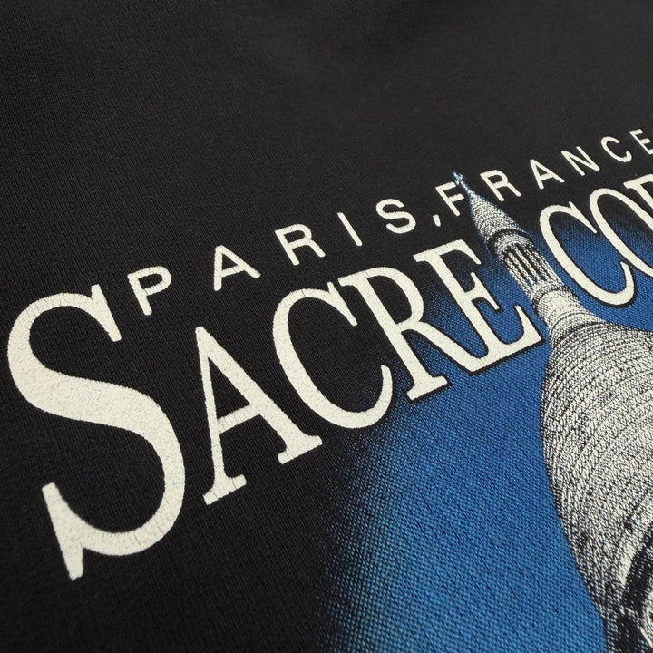 Great BALENCIAGA hoodie SACRE COEUR black cotton mens XS 641529