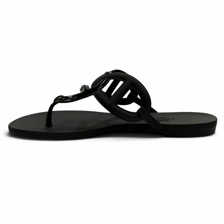 Pristine HERMES Sandals Egeri Chaine d'Ancre flat sandals with thong rubber 36