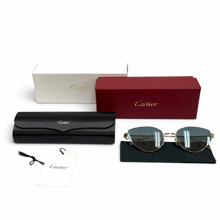 Pristine Cartier PANTHERE de Cartier Sunglasses 2C Decor Cat's Eye CT0155S