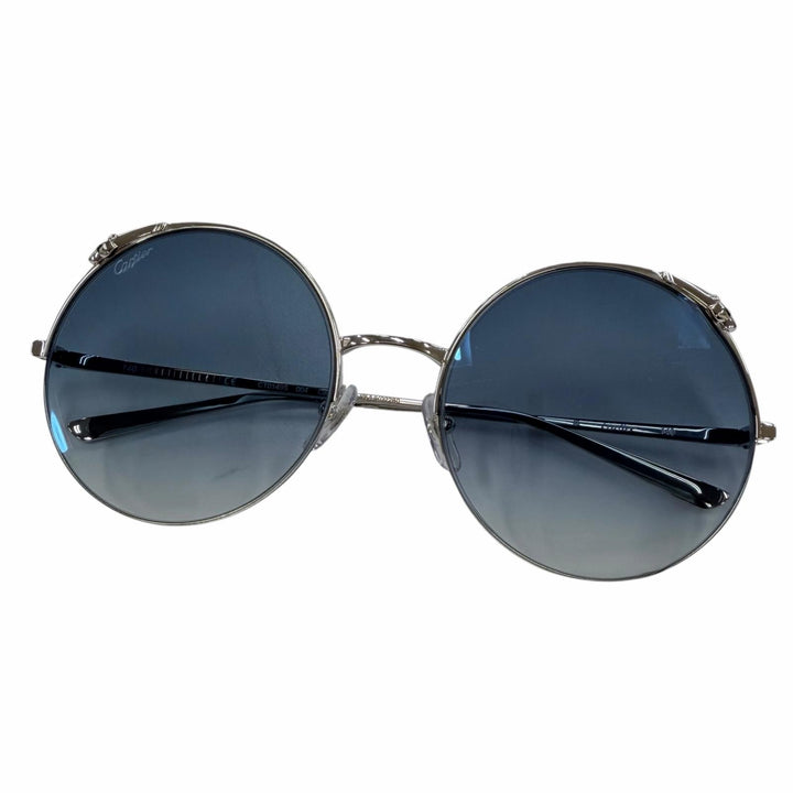 Pristine Cartier sunglasses PANTHERE Round Half-Rim Silver Women CT0149S