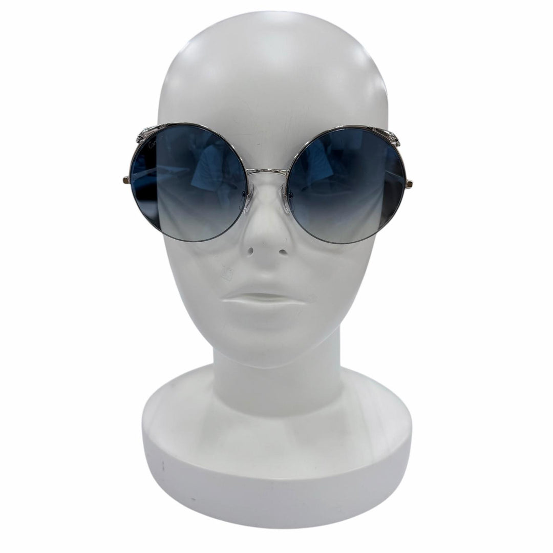 Pristine Cartier sunglasses PANTHERE Round Half-Rim Silver Women CT0149S