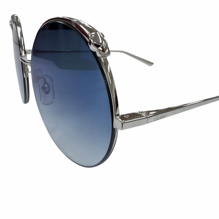 Pristine Cartier sunglasses PANTHERE Round Half-Rim Silver Women CT0149S