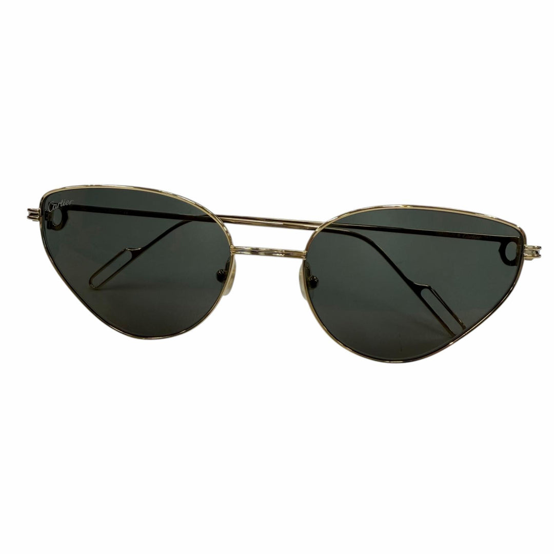 Pristine Cartier sunglasses PANTHERE 2C Decor Cat's Eye gold Women CT0155S