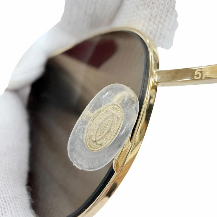 Pristine Cartier sunglasses PANTHERE 2C Decor Cat's Eye gold Women CT0155S