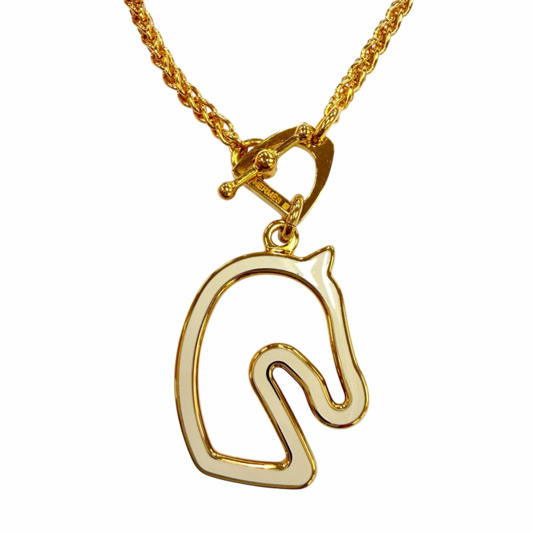Excellent HERMES Necklace Tonnerre Necklace Accessories Pendant gold Women