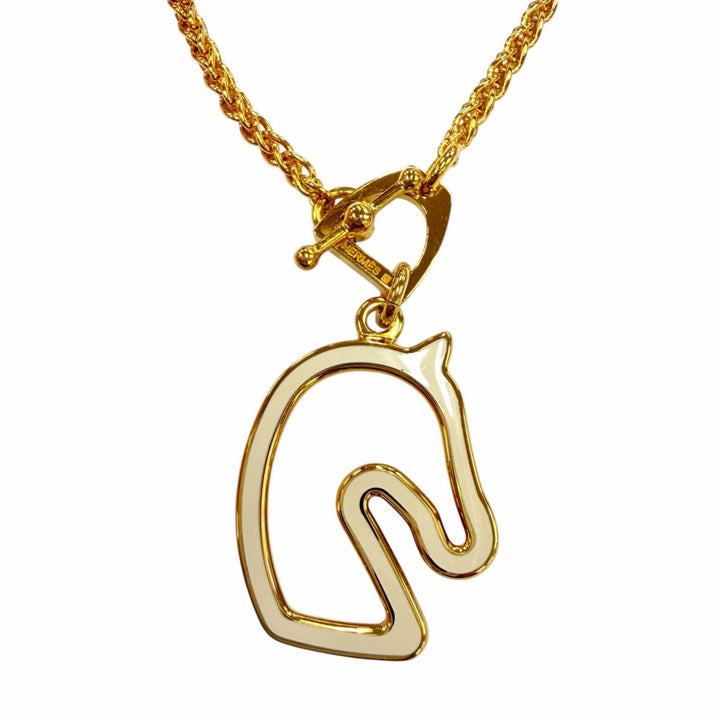 Excellent HERMES Necklace Tonnerre Necklace Accessories Pendant gold Women