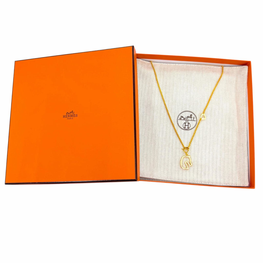Excellent HERMES Necklace Tonnerre Necklace Accessories Pendant gold Women
