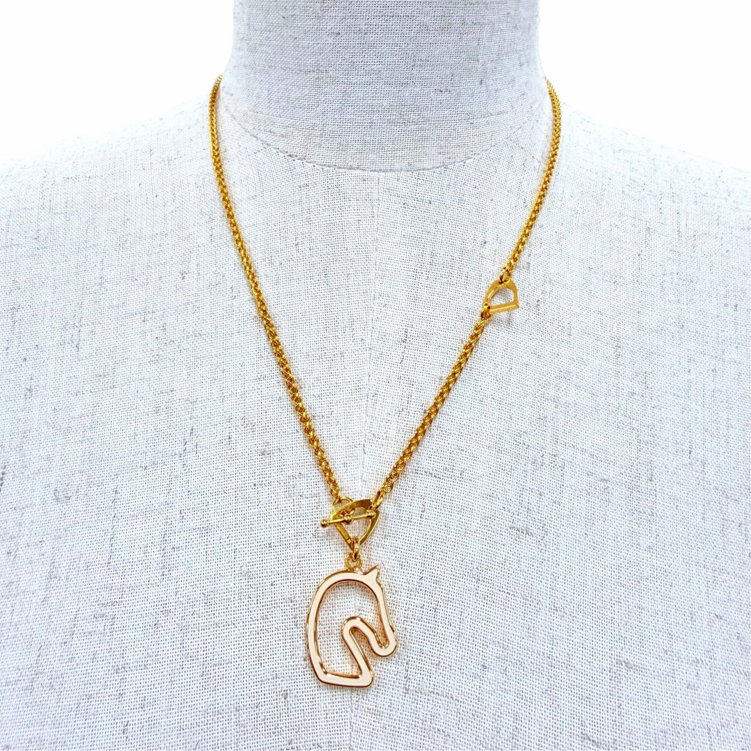 Excellent HERMES Necklace Tonnerre Necklace Accessories Pendant gold Women
