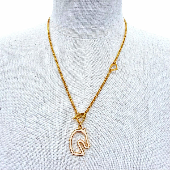 Excellent HERMES Necklace Tonnerre Necklace Accessories Pendant gold Women