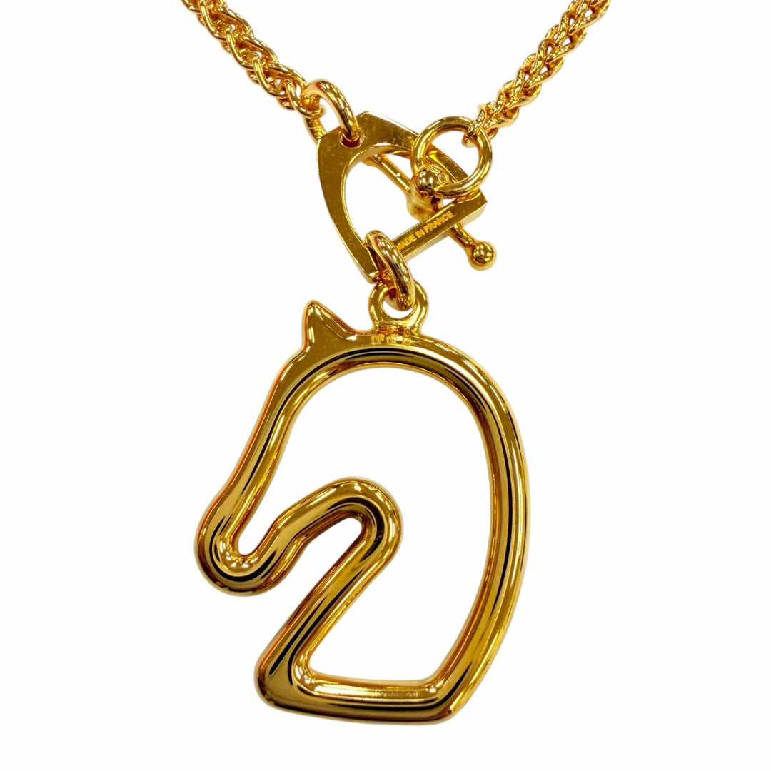 Excellent HERMES Necklace Tonnerre Necklace Accessories Pendant gold Women