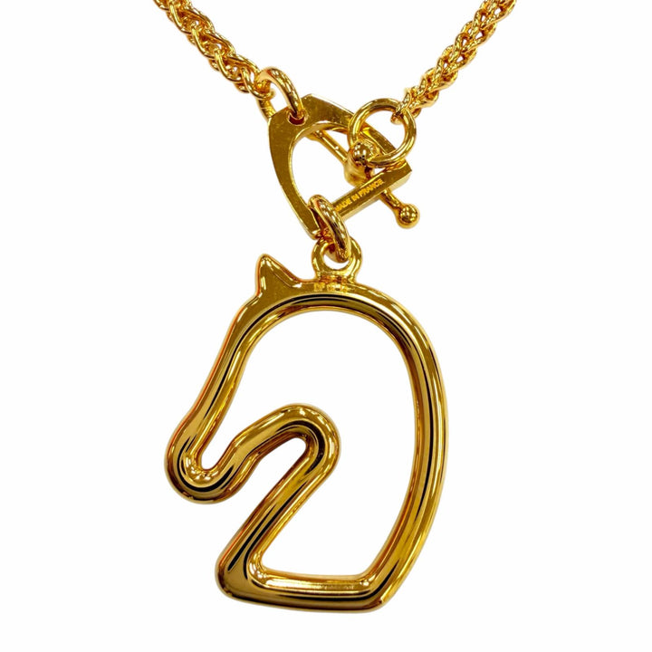 Excellent HERMES Necklace Tonnerre Necklace Accessories Pendant gold Women