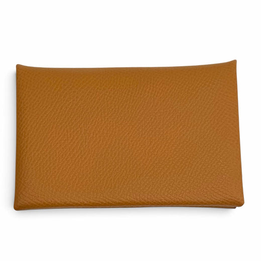 Pristine HERMES Card Case Calvi name card holder Epsom Leather Women