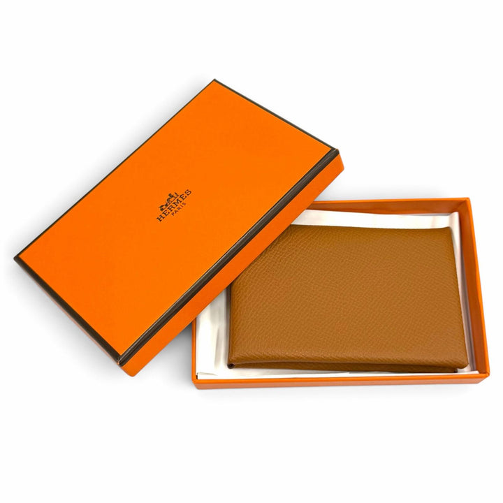 Pristine HERMES Card Case Calvi name card holder Epsom Leather Women