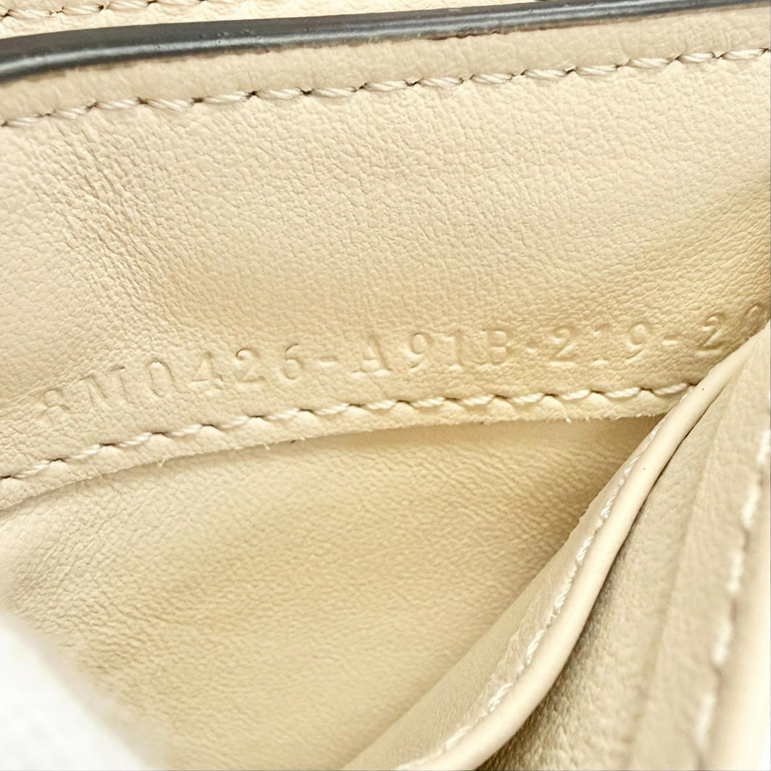 Pristine FENDI Tri-fold wallet Celeria Compact wallet Ivory leather Women 8M0426