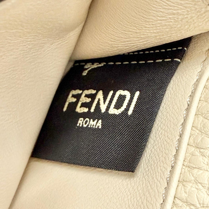 Pristine FENDI Tri-fold wallet Celeria Compact wallet Ivory leather Women 8M0426