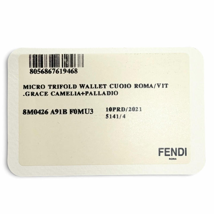 Pristine FENDI Tri-fold wallet Celeria Compact wallet Ivory leather Women 8M0426