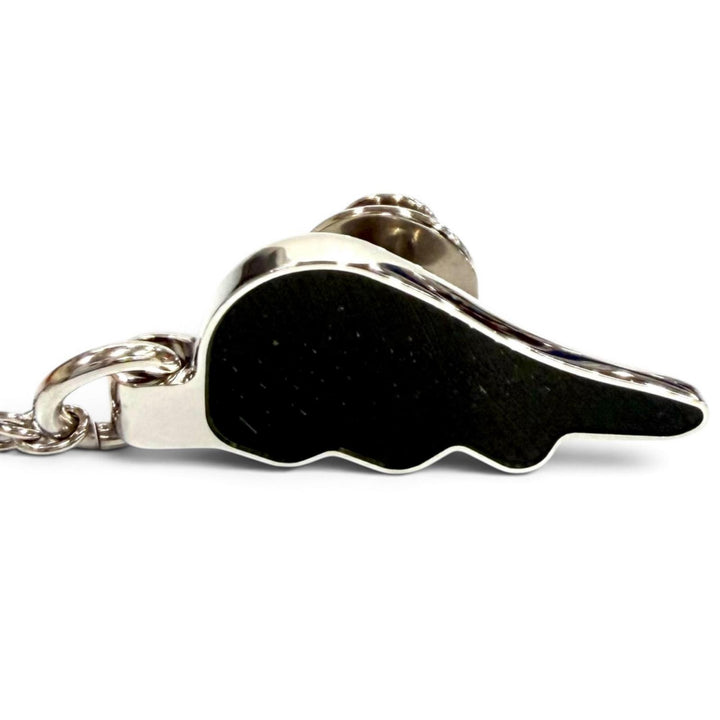 Excellent HERMES Brooch Bon Voyage Pin Brooch Chaine d'Ancre Silver Buffalo horn Women
