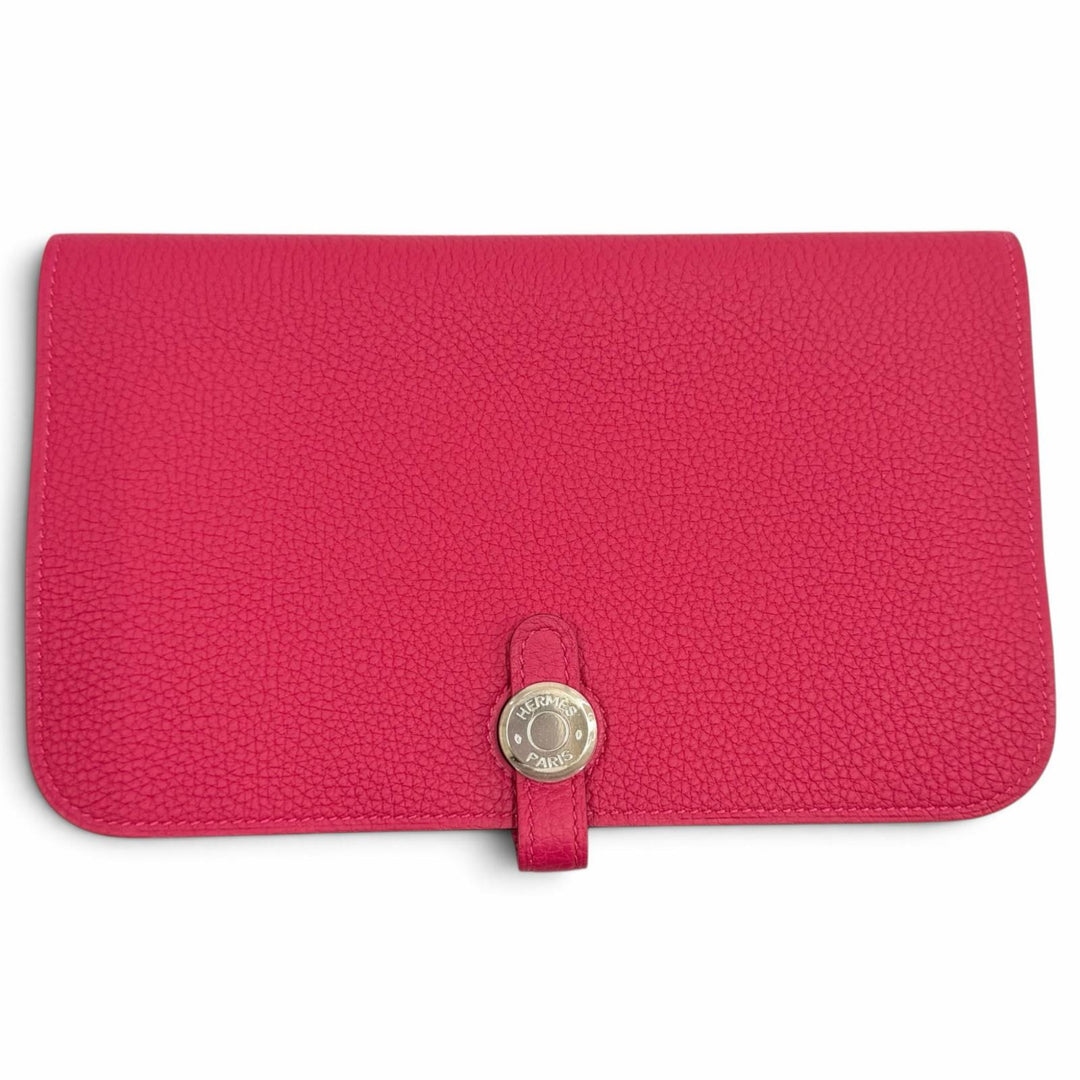 Pristine HERMES Purse Dogon GM Serie Metal Togo Leather Women
