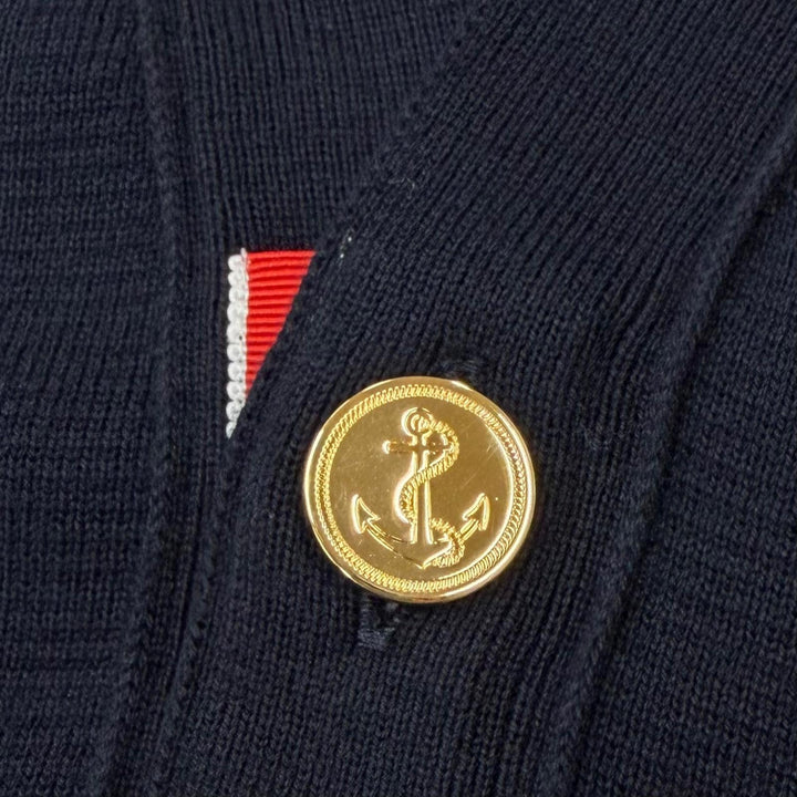 Excellent THOM BROWNE cardigan Navy cotton mens 2 MKC171A