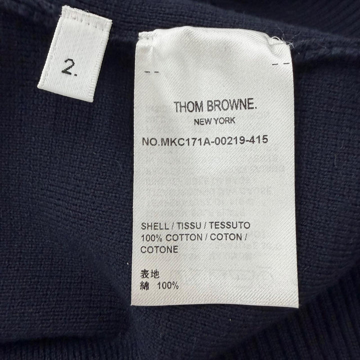 Excellent THOM BROWNE cardigan Navy cotton mens 2 MKC171A