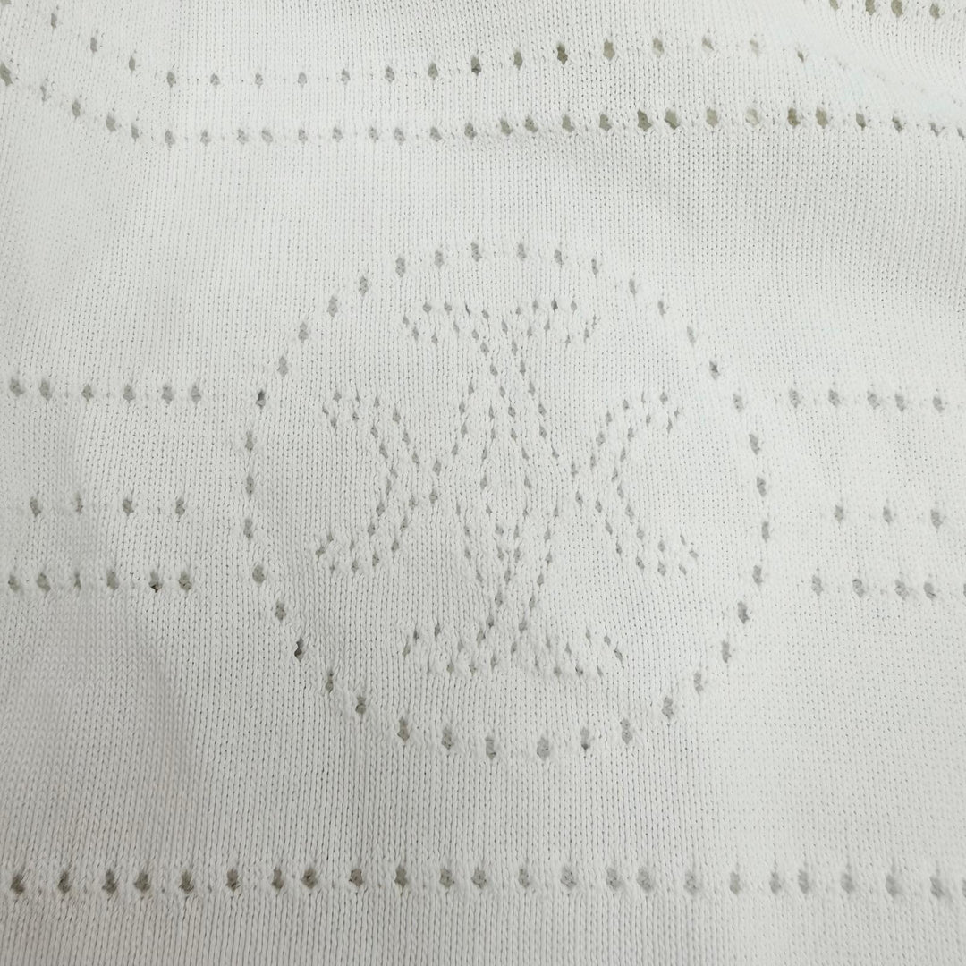 Excellent HERMES cardigan H-lift Serie Button Long-Sleeve Knit white Women 36