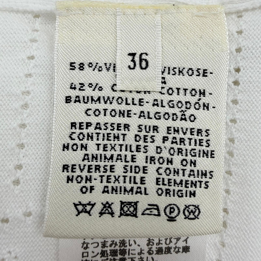 Excellent HERMES cardigan H-lift Serie Button Long-Sleeve Knit white Women 36