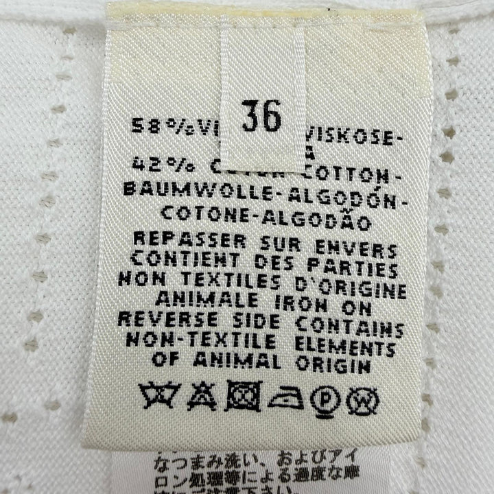 Excellent HERMES cardigan H-lift Serie Button Long-Sleeve Knit white Women 36