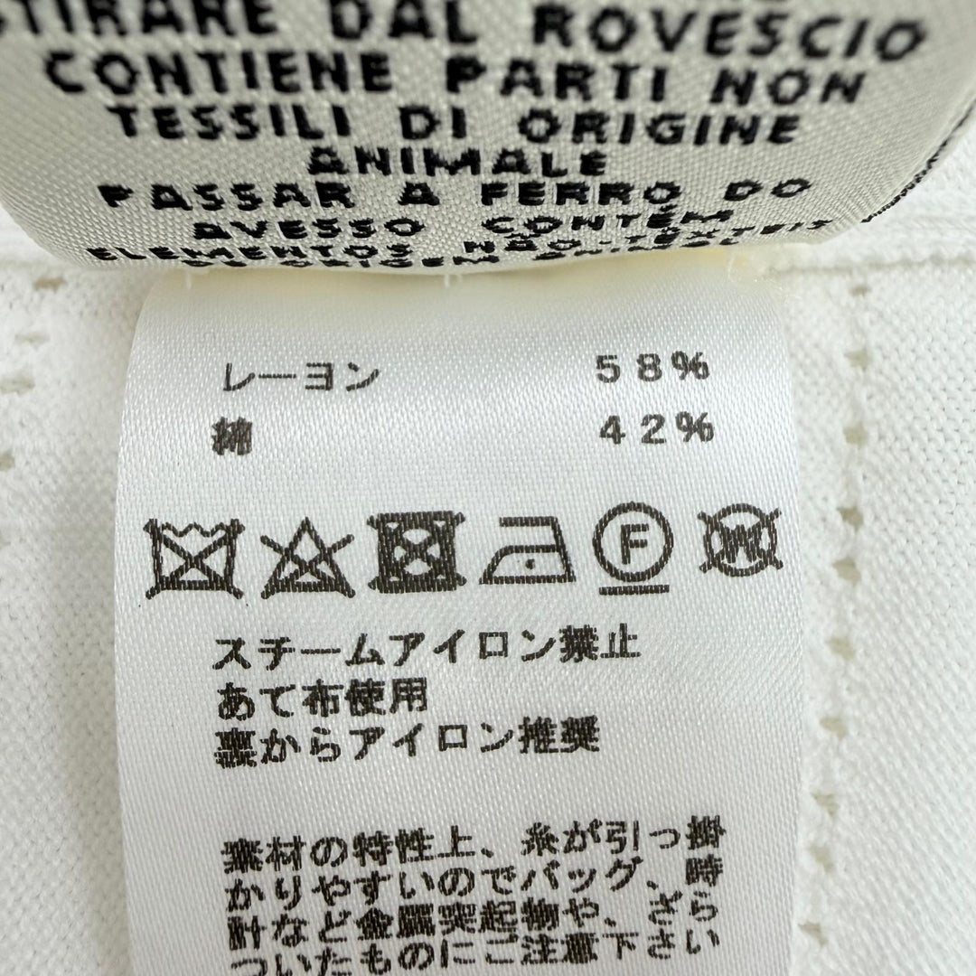 Excellent HERMES cardigan H-lift Serie Button Long-Sleeve Knit white Women 36