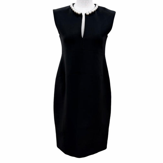 Pristine YOKO CHAN one piece Eco-pearl embellished sleeveless top black 36