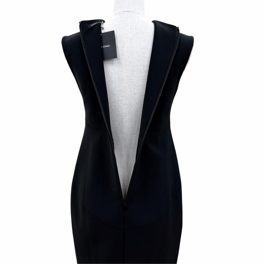 Pristine YOKO CHAN one piece Eco-pearl embellished sleeveless top black 36