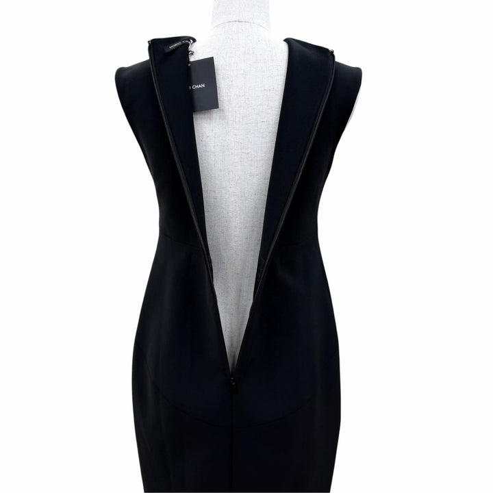 Pristine YOKO CHAN one piece Eco-pearl embellished sleeveless top black 36