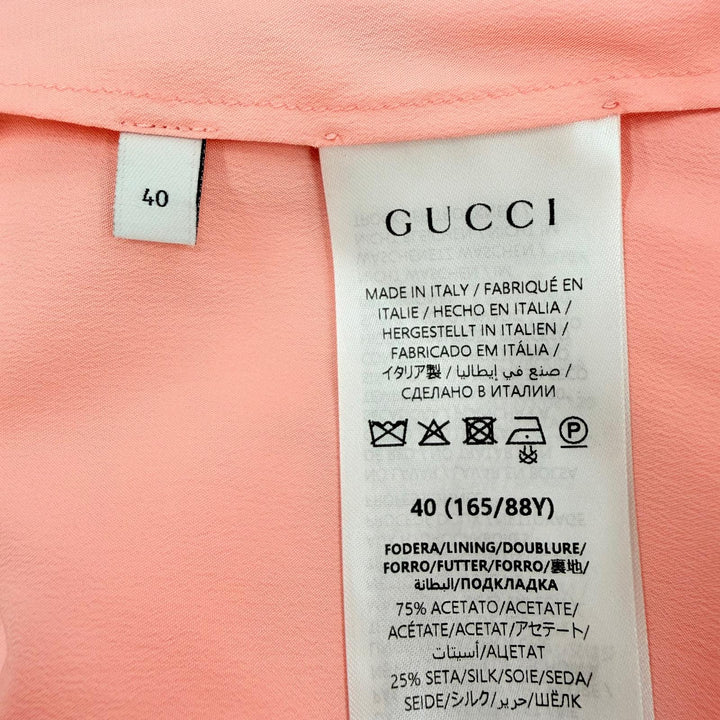 Pristine GUCCI Tight Skirt GG pattern with petticoat pink silk Women 40 846275