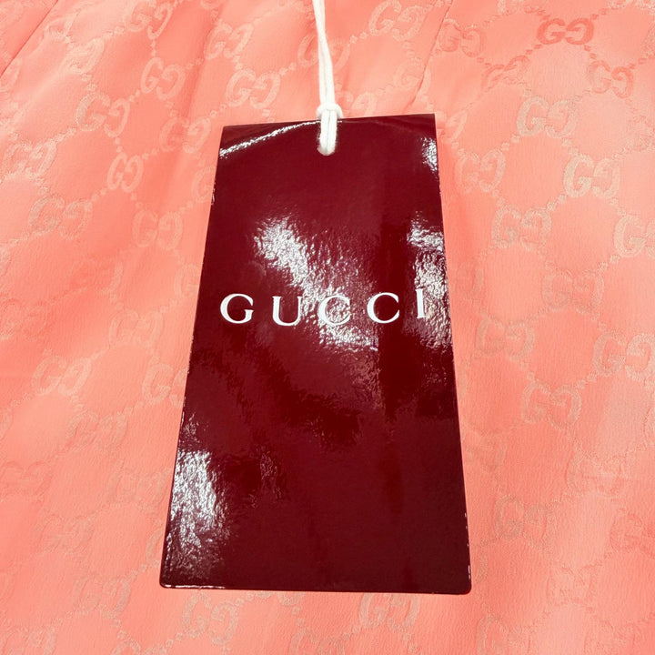Pristine GUCCI Tight Skirt GG pattern with petticoat pink silk Women 40 846275