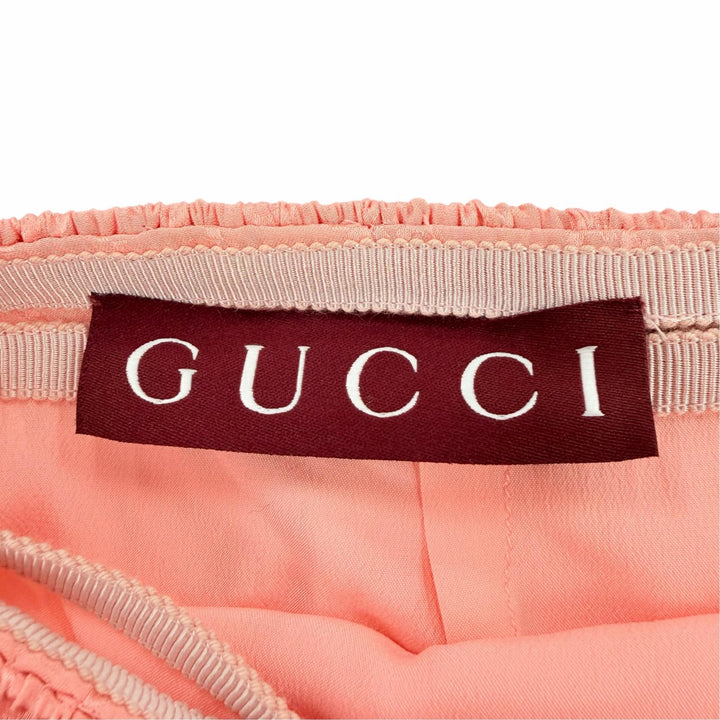 Pristine GUCCI Tight Skirt GG pattern with petticoat pink silk Women 40 846275