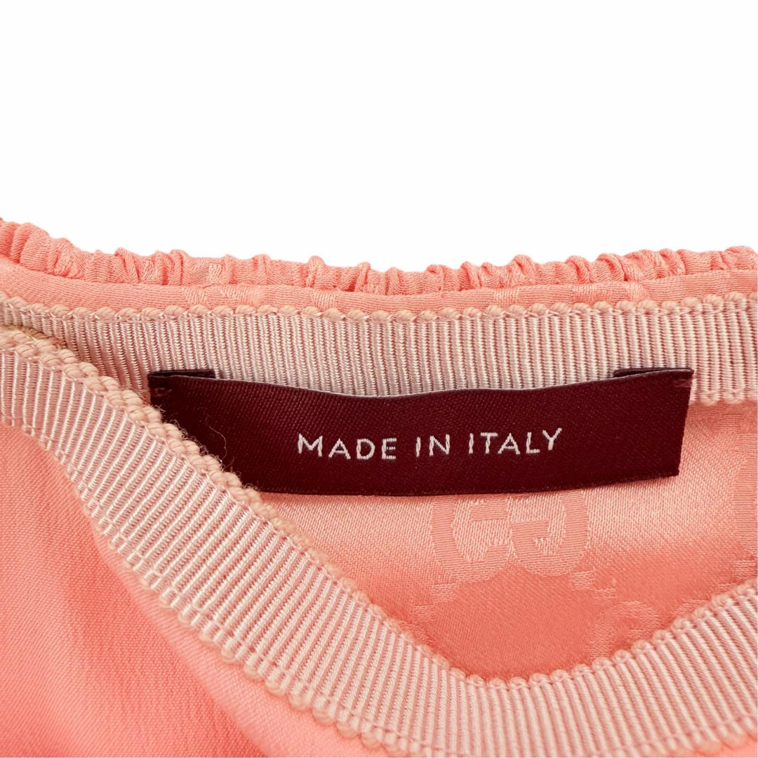 Pristine GUCCI Tight Skirt GG pattern with petticoat pink silk Women 40 846275