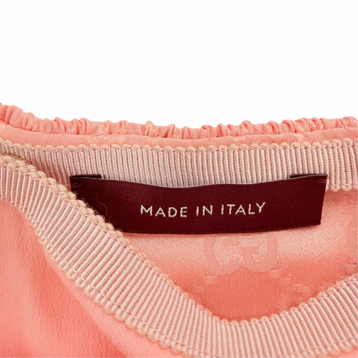 Pristine GUCCI Tight Skirt GG pattern with petticoat pink silk Women 40 846275