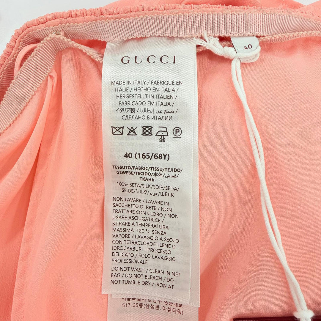 Pristine GUCCI Tight Skirt GG pattern with petticoat pink silk Women 40 846275