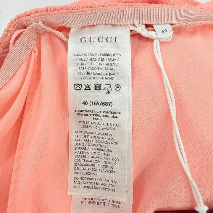 Pristine GUCCI Tight Skirt GG pattern with petticoat pink silk Women 40 846275