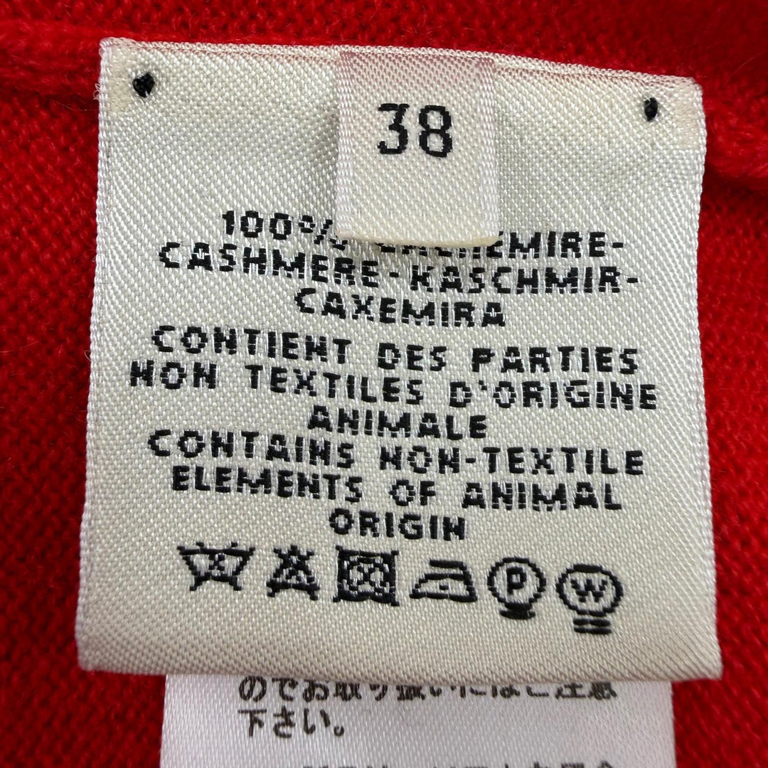 Excellent HERMES cardigan Serie Button Long Sleeve Knit Red cashmere Women 38