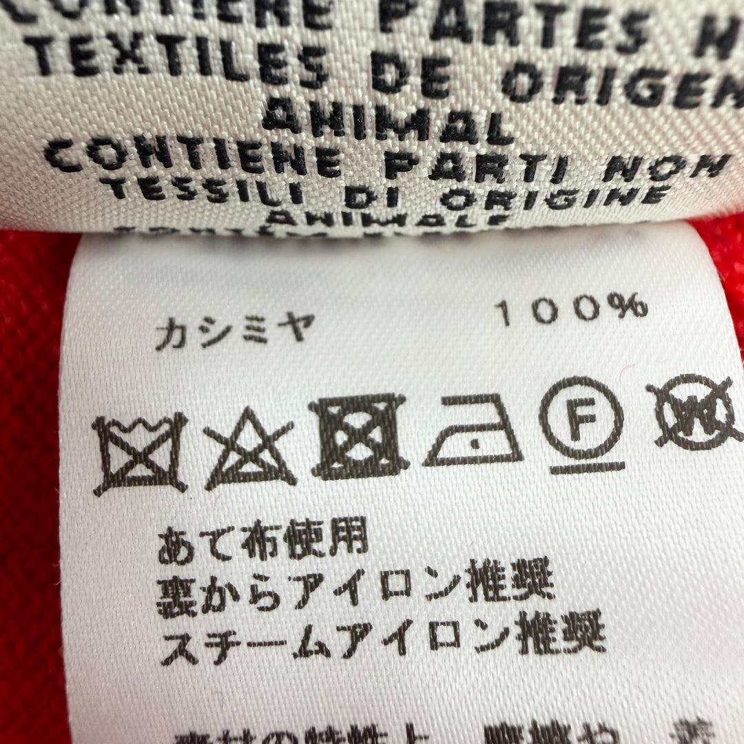 Excellent HERMES cardigan Serie Button Long Sleeve Knit Red cashmere Women 38