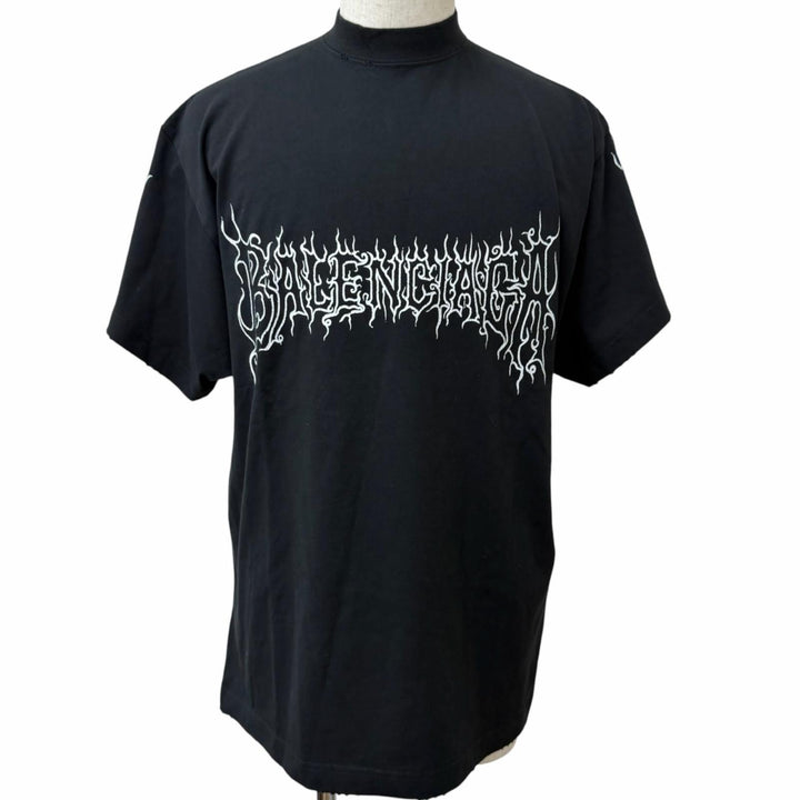Excellent BALENCIAGA Short sleeve T-shirt Darkwave Tee Damage processing