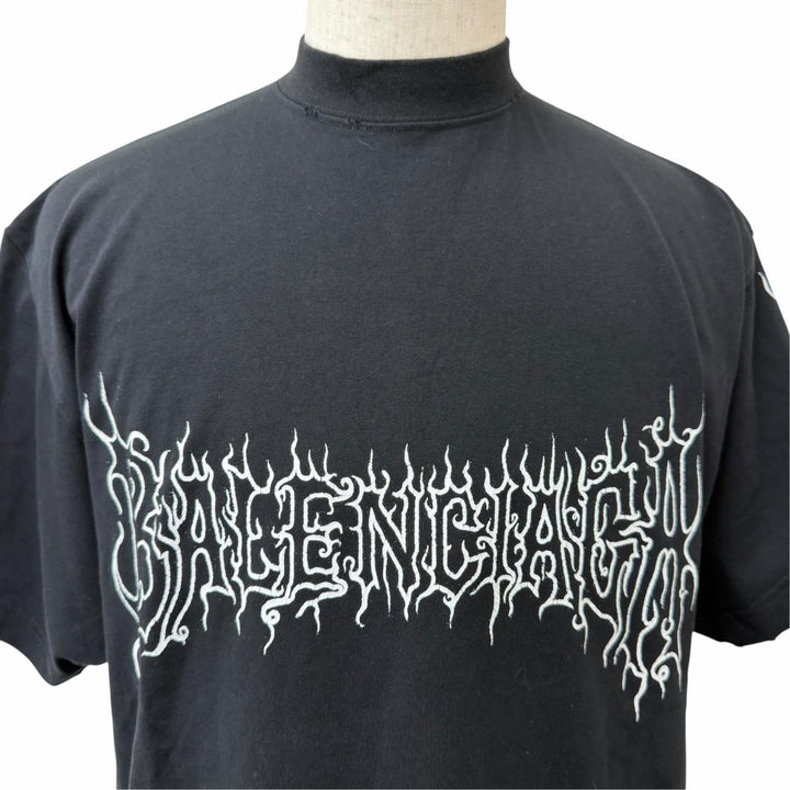 Excellent BALENCIAGA Short sleeve T-shirt Darkwave Tee Damage processing