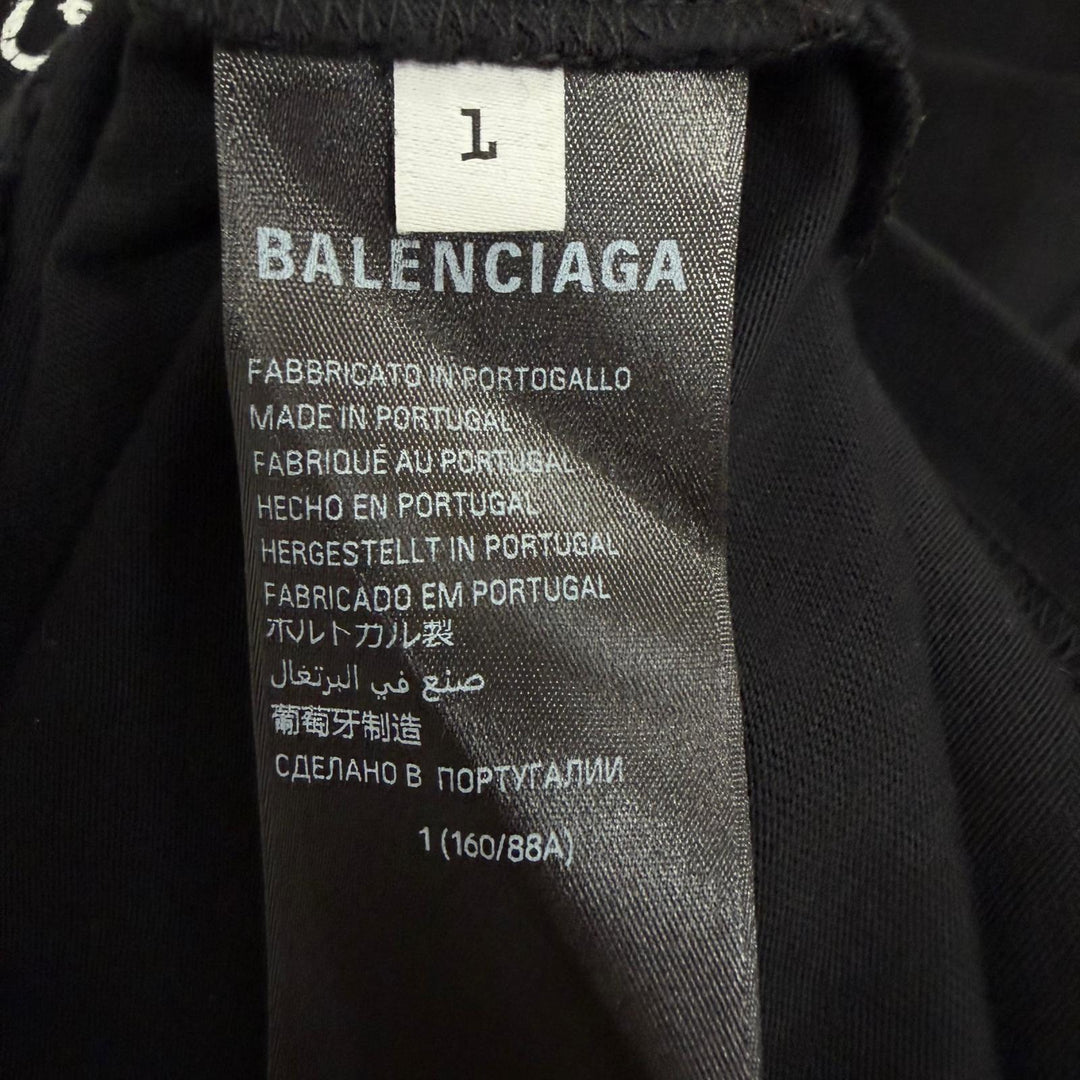Excellent BALENCIAGA Short sleeve T-shirt Darkwave Tee Damage processing