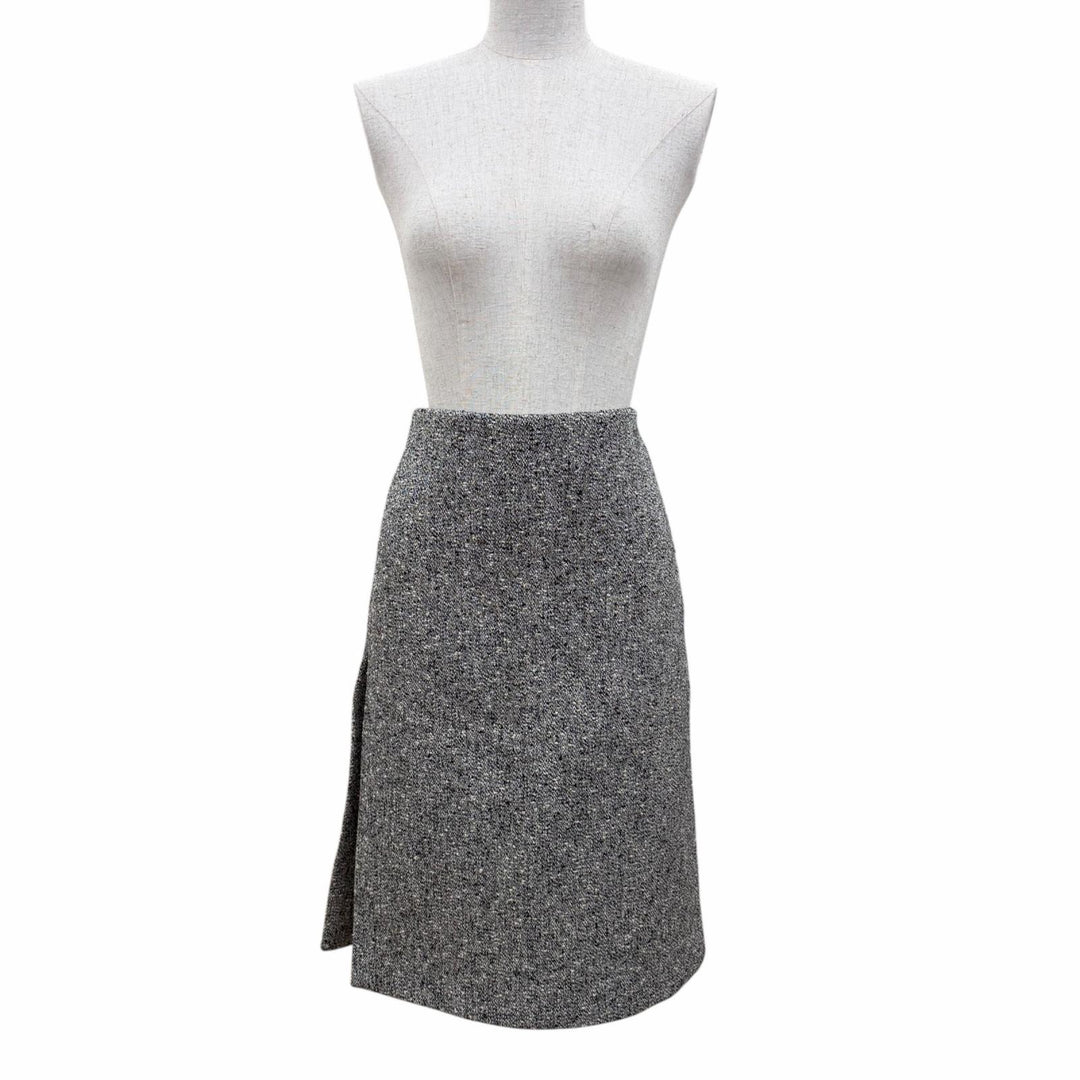 Pristine GUCCI Tight Skirt Side-slit tweed skirt gray cotton Women 40 846316
