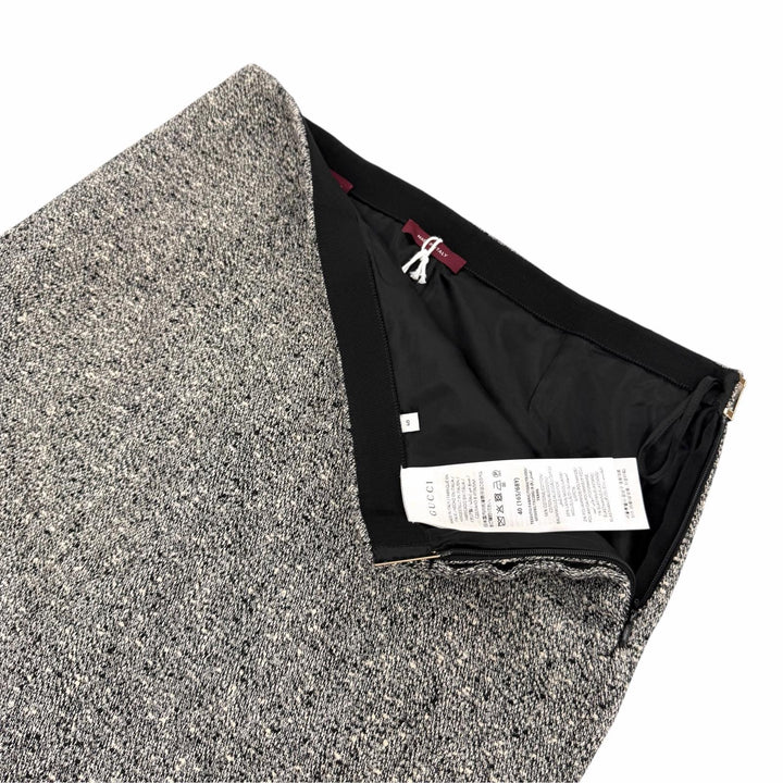 Pristine GUCCI Tight Skirt Side-slit tweed skirt gray cotton Women 40 846316