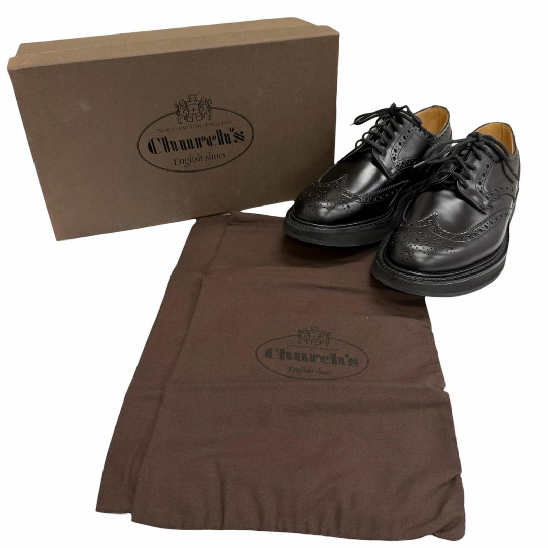 Excellent CHURCH'S Dress shoes NABURN Full brogue wingtip black leather mens 6.5